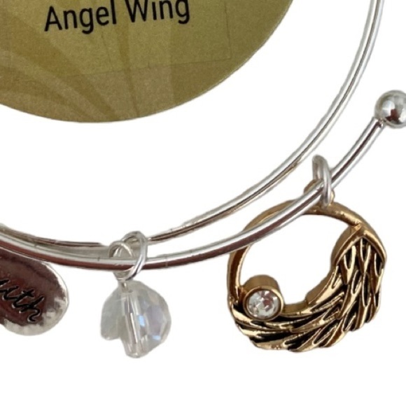 kis Angel Wings Bangle bracelet with charms NWT - Picture 3 of 3
